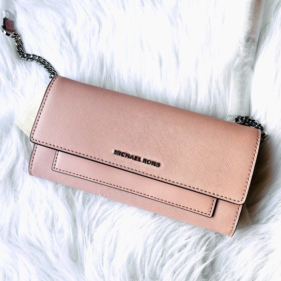 MICHAEL KORS Pink Jet Set Crossbody Wallet NWT - Picture 2 of 11